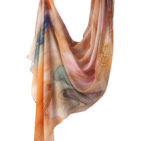 WJ001  Printed Tie-Dye Polyester Long Hijab