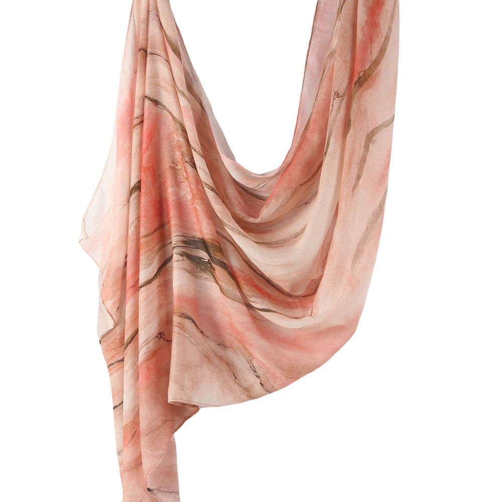 WJ001  Printed Tie-Dye Polyester Long Hijab