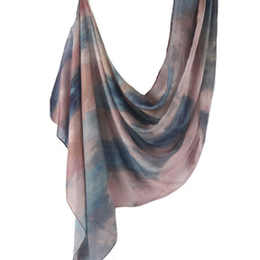 WJ001  Printed Tie-Dye Polyester Long Hijab