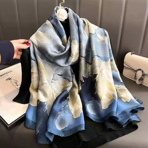 21203  Printed Extra-Long Lightweight Polyester Layering Scarf