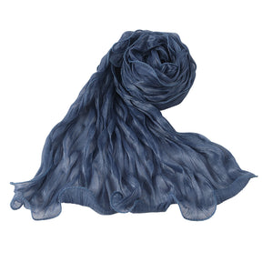 WJ090  Plain breathable bright silk bubble crepe hijab