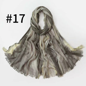 WJA485  Gradient Tie-Dye Autumn/Winter Crinkled Hijab
