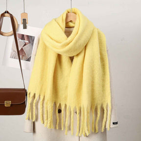 DJ004  Winter Warm Scarf - Plain & Elegant Tassels