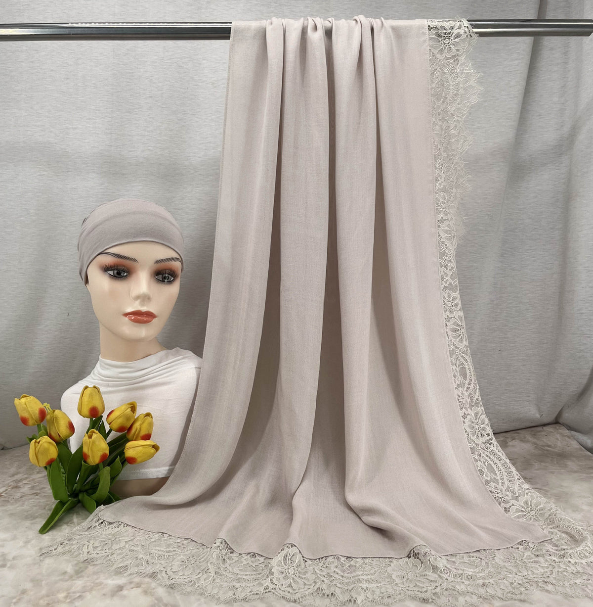 HY002  Elegant Plain Breathable Modal Hijab + Undercap Set