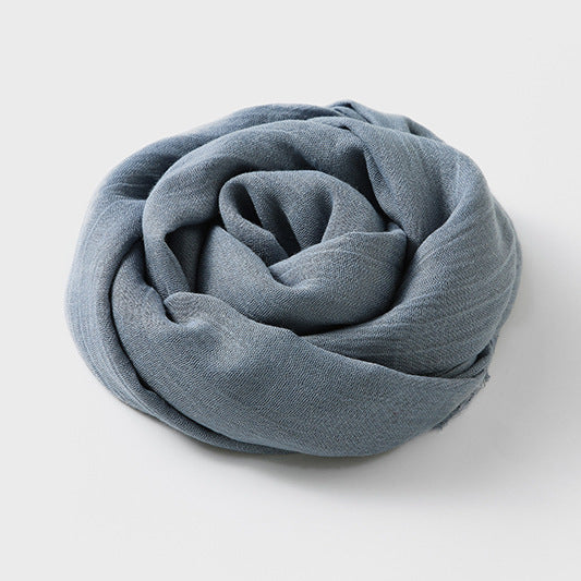 MM02 Women's solid color cotton and linen scarf