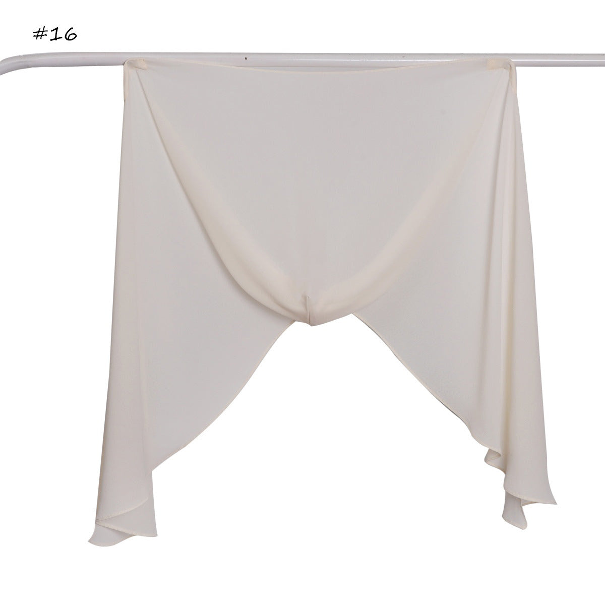 YZ317  Plain Pearl Chiffon Hijab with Built-in Magnetic Closure