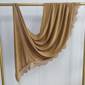 WJ079  Plain Modal Hijab with Lace Trim
