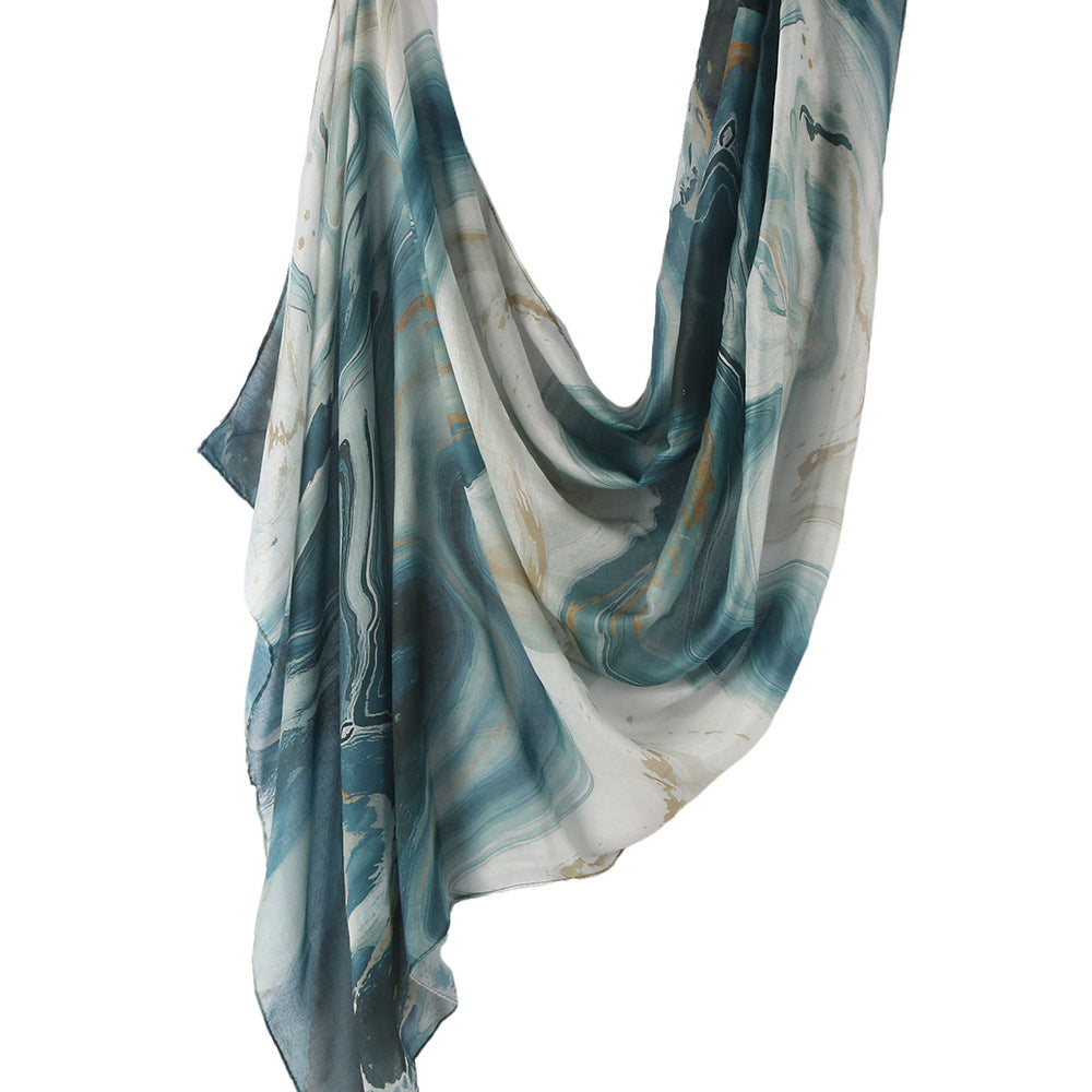 WJ001  Printed Tie-Dye Polyester Long Hijab