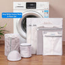 #17-Gray White Coarse Mesh 6 Piece Set （Small Medium Large Extra Large Cylinder Bra Bag）