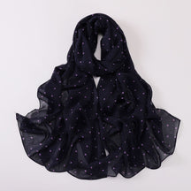 W-0022  Ditsy Floral Printed Pearl Chiffon Hijab