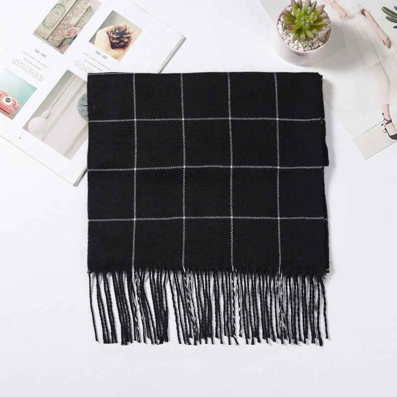 TL-32  Fashion Plaid Faux Cashmere Scarf