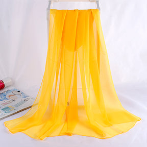 QWS05  Long Plain Chiffon Sun Protection Hijab