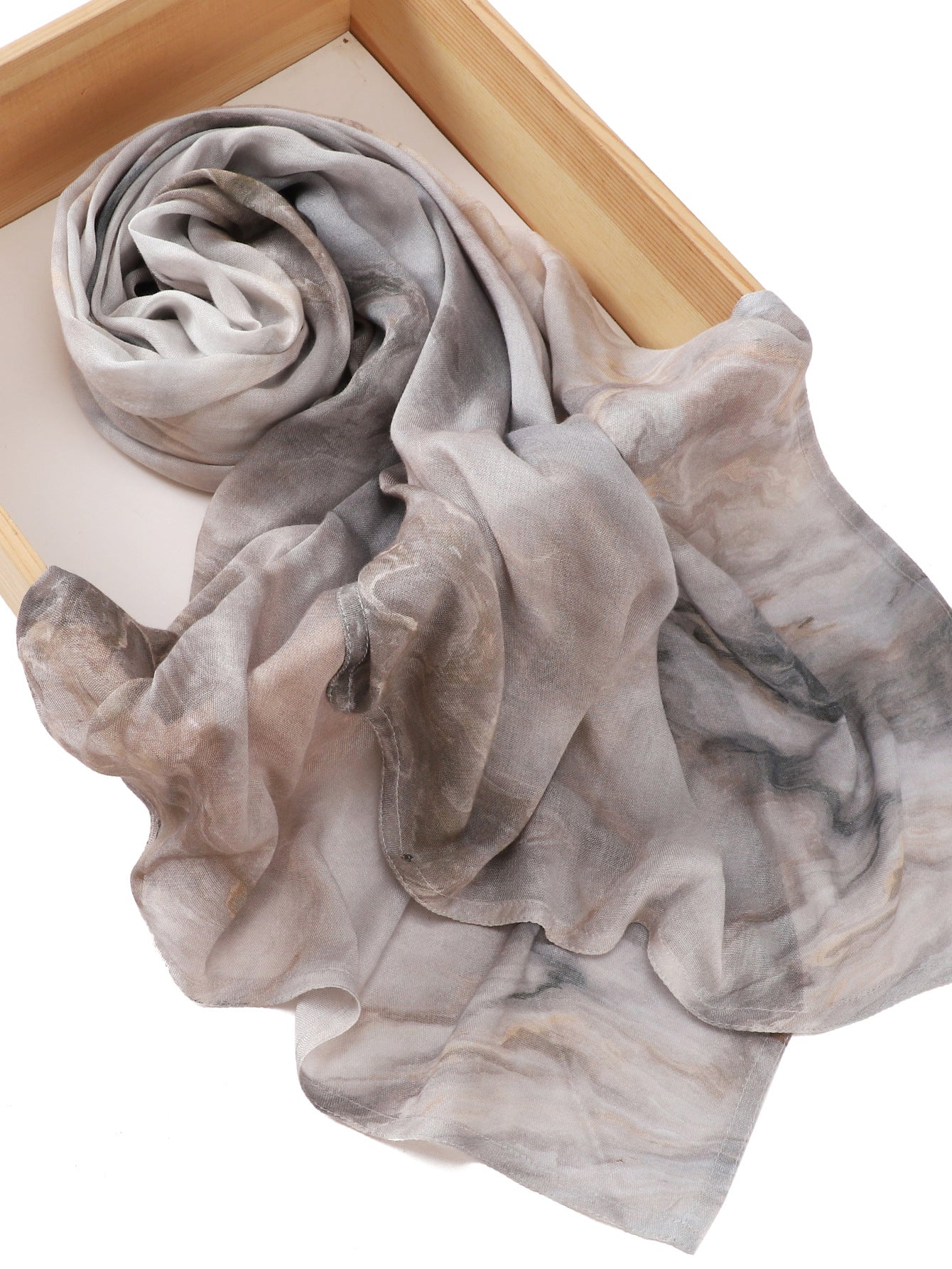 MSL395  Modal printed double stitch scarf