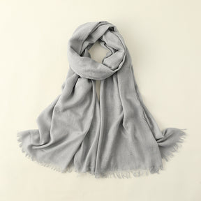 MM02 Women's solid color cotton and linen scarf