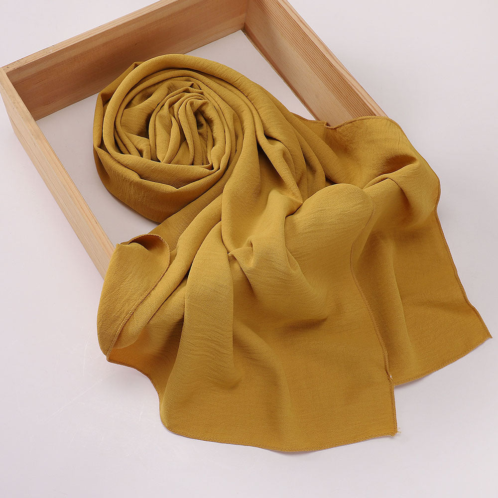 MSL426   Imitation cotton and linen pleated hijab