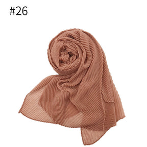 ND349  Plain Breathable Voile Twill Crinkle Hijab