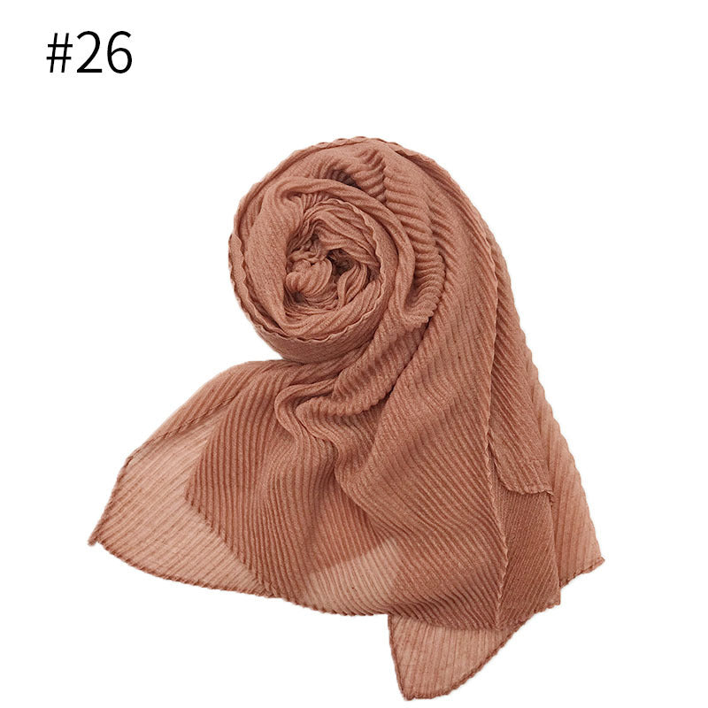ND349  Plain Breathable Voile Twill Crinkle Hijab