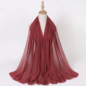 W-0062  Solid color pearl chiffon long scarf hijab veil scarf