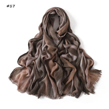 YZ331  Gradient Viscose Crinkle Long Hijab Lightweight Breathable