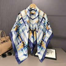 S11001  110*110 cm Printed Silk-Look Large Square Scarf