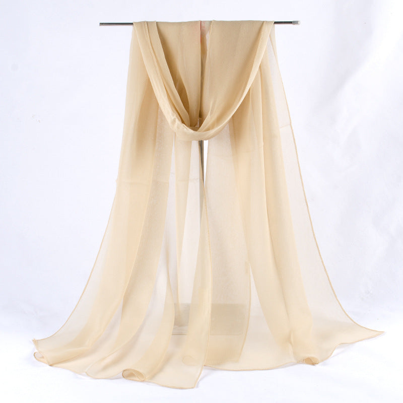 QWS05  Long Plain Chiffon Sun Protection Hijab