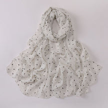 W-0022  Ditsy Floral Printed Pearl Chiffon Hijab