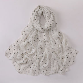 W-0022  Ditsy Floral Printed Pearl Chiffon Hijab