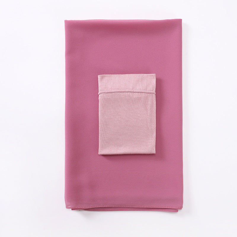 MSL288 Plain Jersey Chiffon Pearl Hijab Undercap