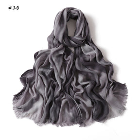 YZ331  Gradient Viscose Crinkle Long Hijab Lightweight Breathable