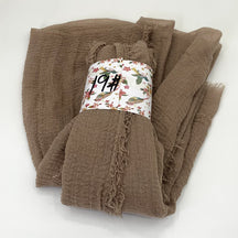 WJ01  Plain Seersucker Crinkle Fringe Edge Large Hijab