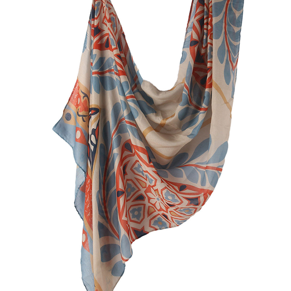 WJ001  Printed Tie-Dye Polyester Long Hijab