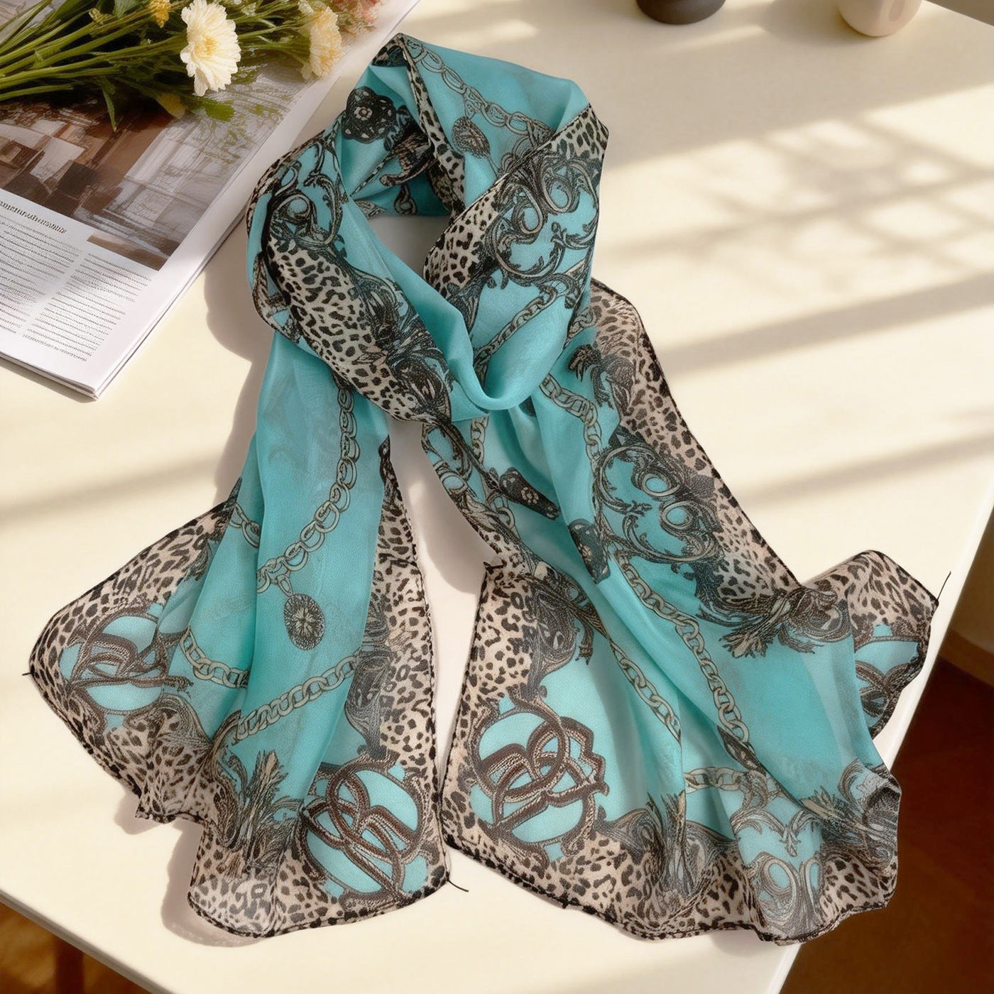 XX2001   Versatile Printed Chiffon Scarf
