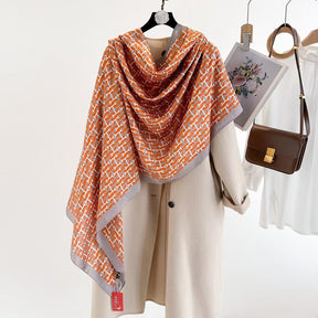 21203  Printed Extra-Long Lightweight Polyester Layering Scarf