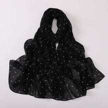 W-0022  Ditsy Floral Printed Pearl Chiffon Hijab