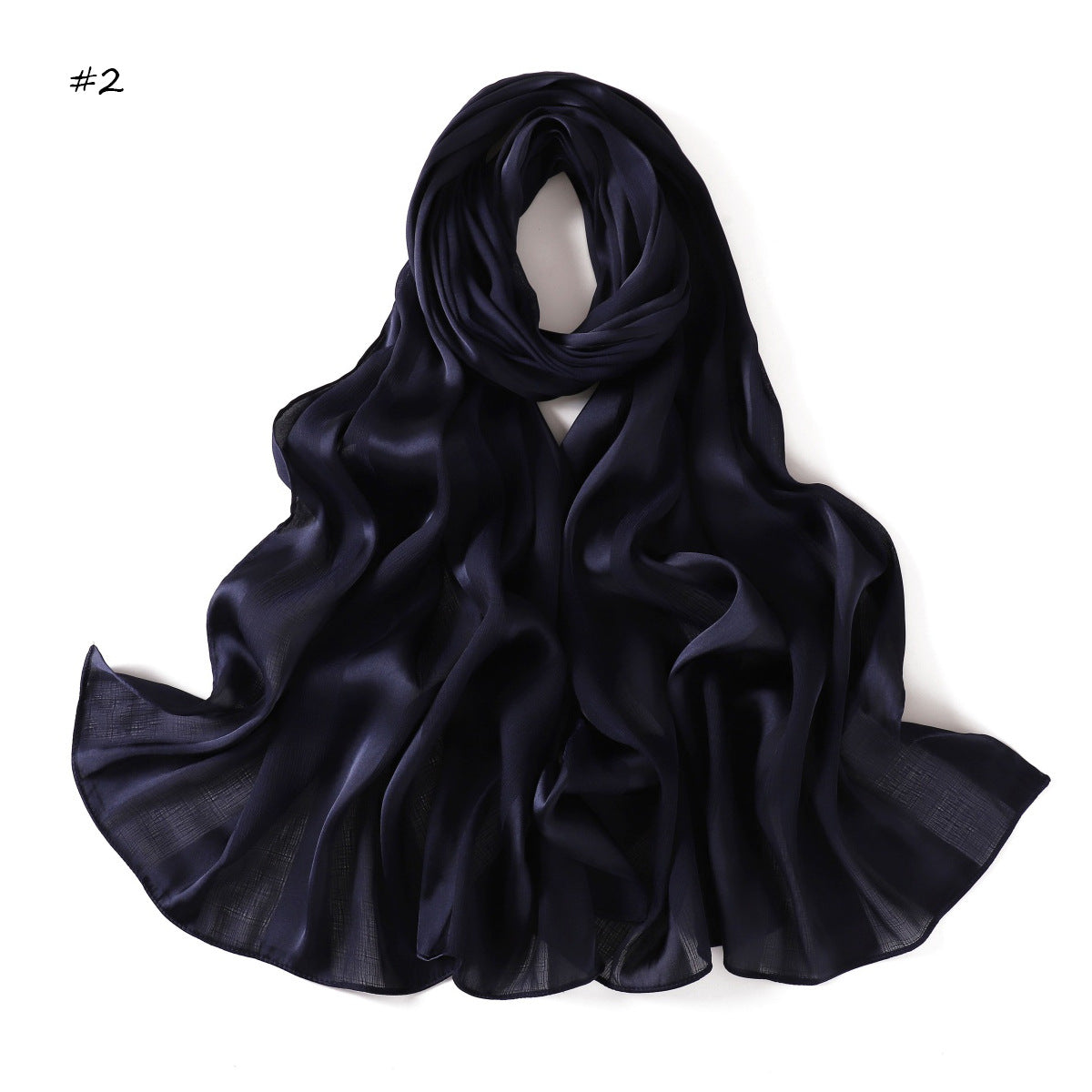 YZ291  Striped Satin Long Scarf Shawl