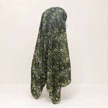 JBXF000  Printed Chiffon Hijab + Attached Tie Back Cap