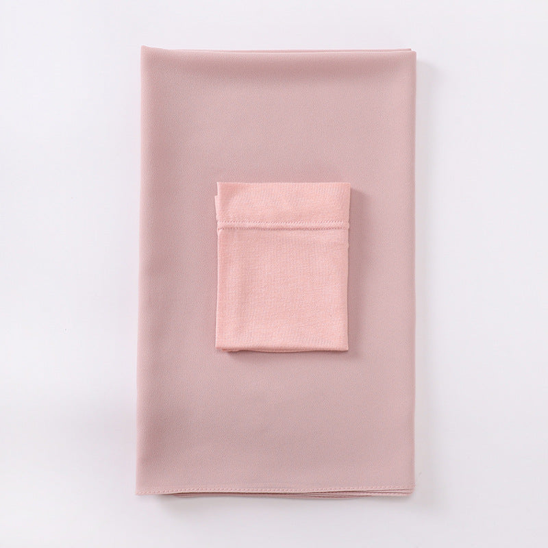 MSL288 Plain Jersey Chiffon Pearl Hijab Undercap