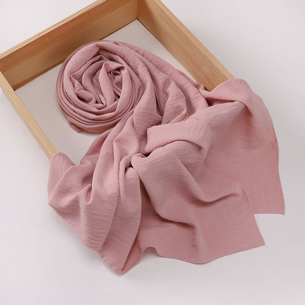 MSL426   Imitation cotton and linen pleated hijab