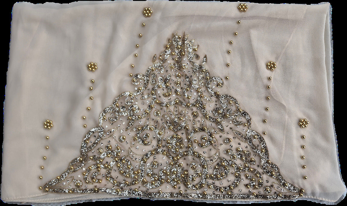 A091  Chiffon beaded hijab(MOQ: 3 pieces）