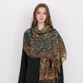 MY09 High quality ethnic style cashew jacquard scarf