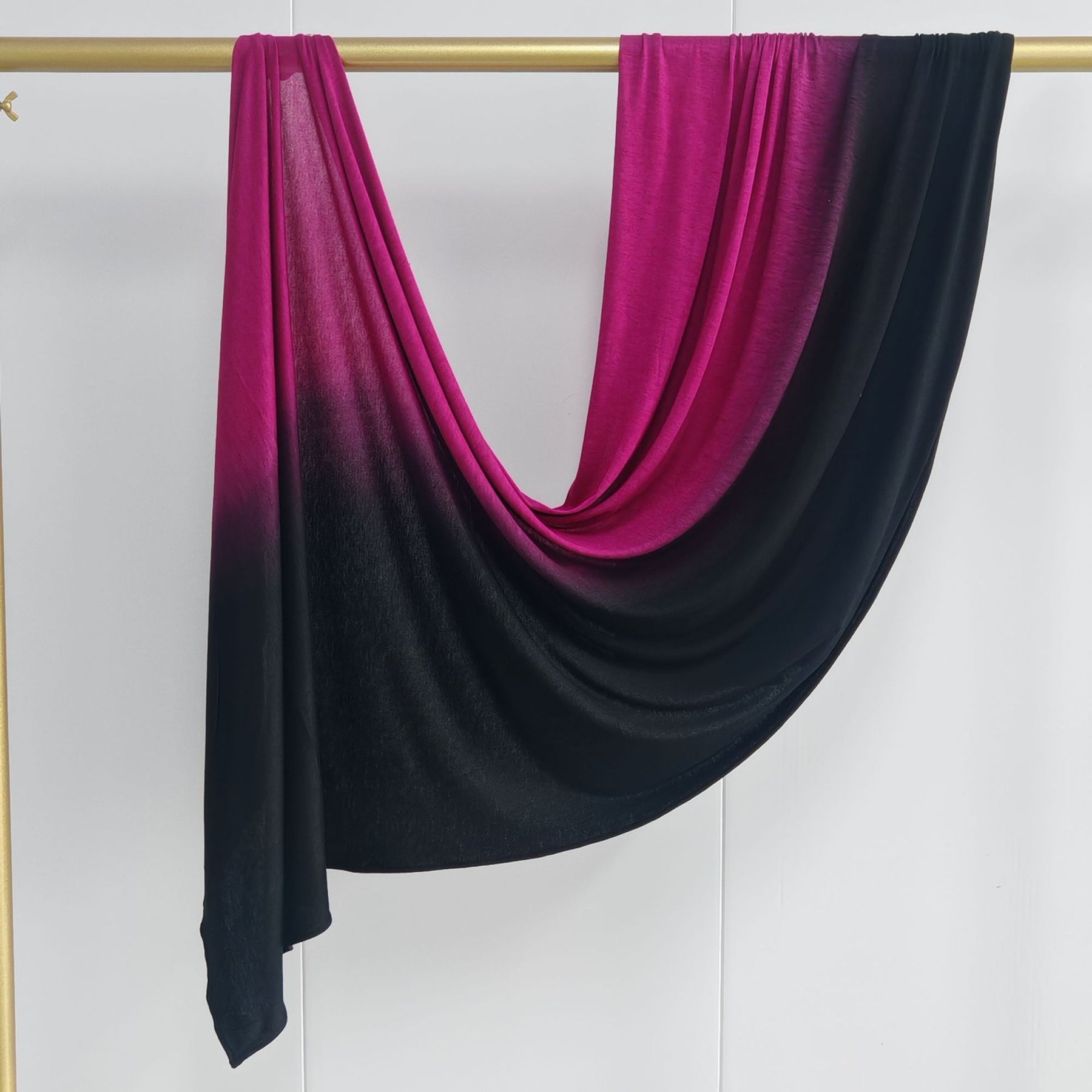 JBWJ005  High Quality Mercerized Cotton Double-Sided Gradient Printed Long Hijab