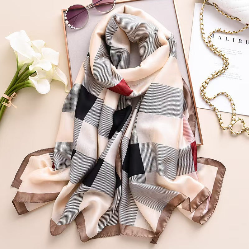 21203  Printed Extra-Long Lightweight Polyester Layering Scarf