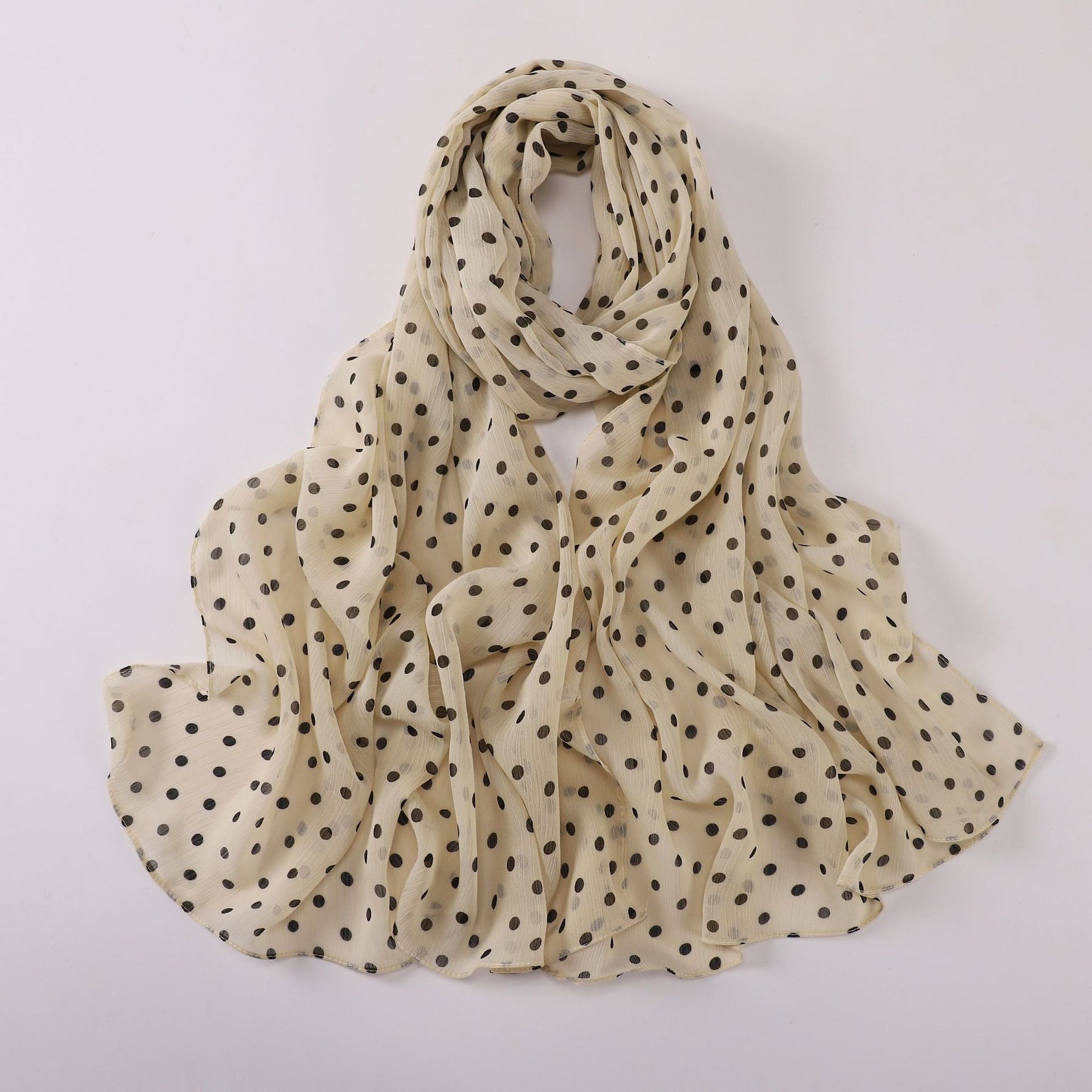 W-0022  Ditsy Floral Printed Pearl Chiffon Hijab