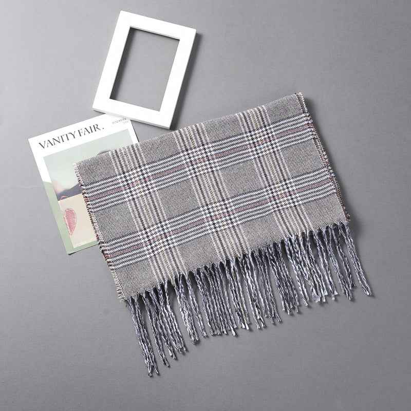 TL-32  Fashion Plaid Faux Cashmere Scarf