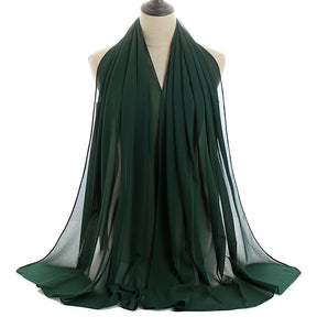 YW016  Plain pearl chiffon hijab