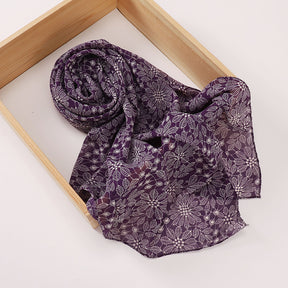 MSL358  Rose flower print hijab (MOQ:2 pieces)
