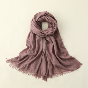 MM02 Women's solid color cotton and linen scarf