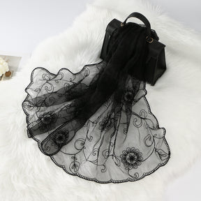 VE154  Nylon Embroidered Breathable Lightweight Hijab