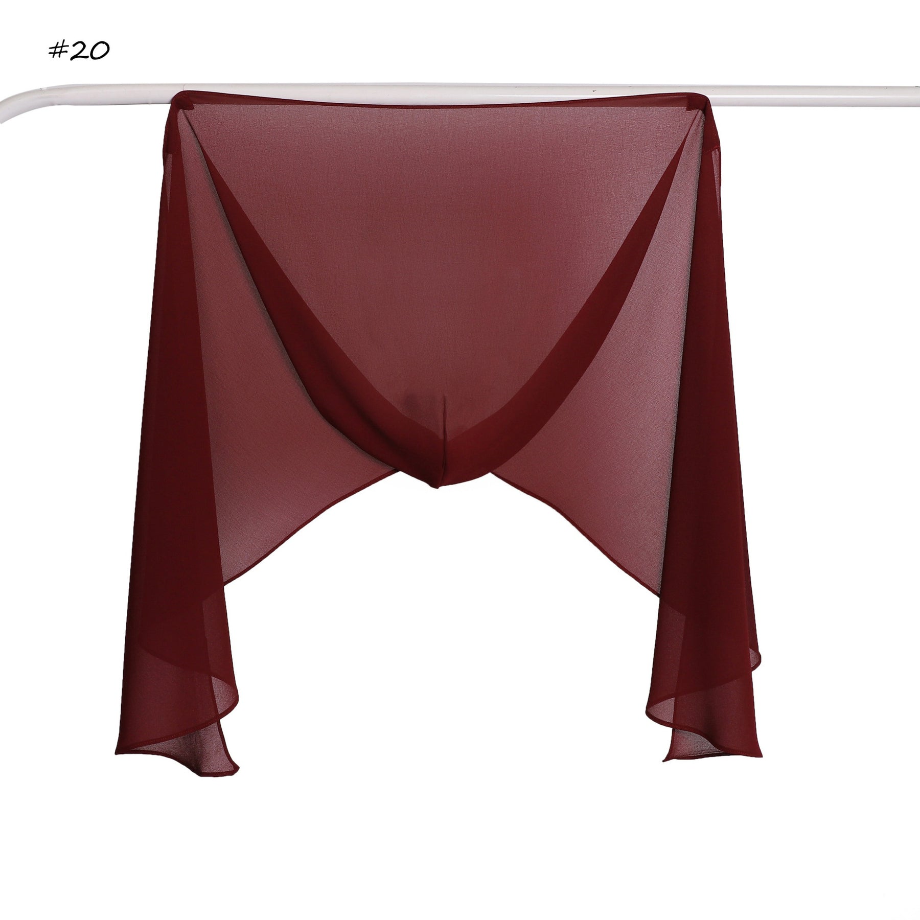 YZ317  Plain Pearl Chiffon Hijab with Built-in Magnetic Closure