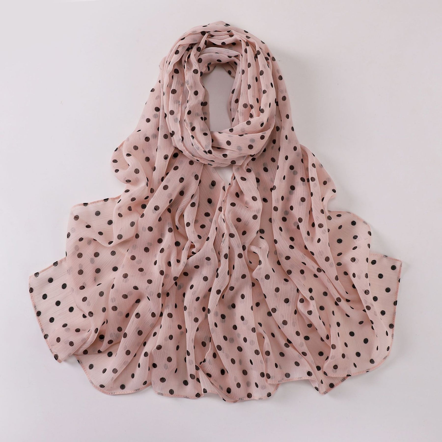 W-0022  Ditsy Floral Printed Pearl Chiffon Hijab